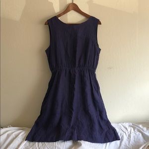 Curator Navy Linen Dress